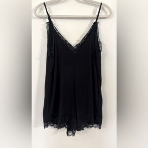 Express Lace Romper Adjustable Straps Black Feminine Pajama Lingerie Size Medium